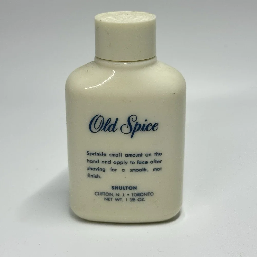 Vintage Old Spice After Shave Talcum Shulton 1⅜ oz Milk Glass 5.5 oz